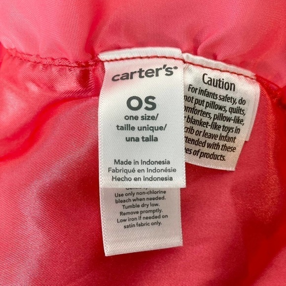 carter's Little Girl Pink Lovey Rattle Security Blanket Ruffle Satin Lined 14" - Picture 14 of 17